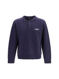 Axel Arigato Embroidered Logo Henley Sweater — Navy