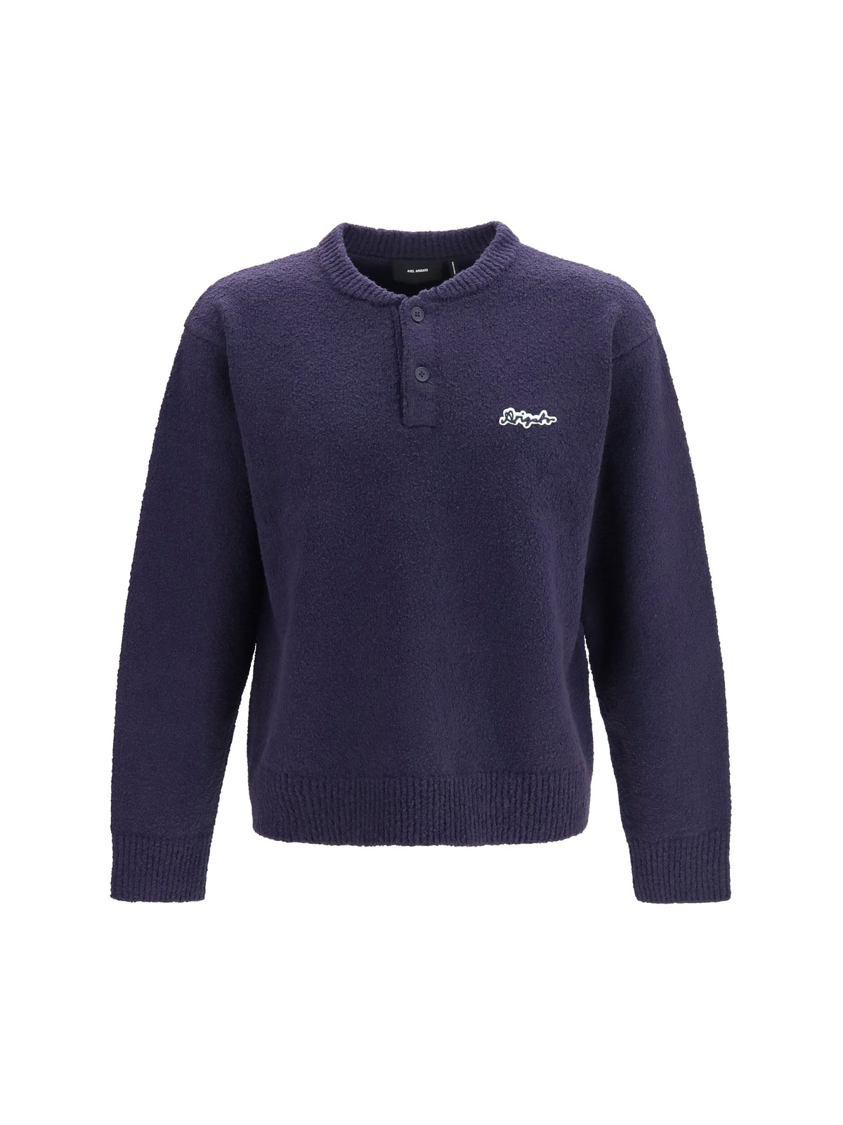 Axel Arigato Embroidered Logo Henley Sweater — Navy