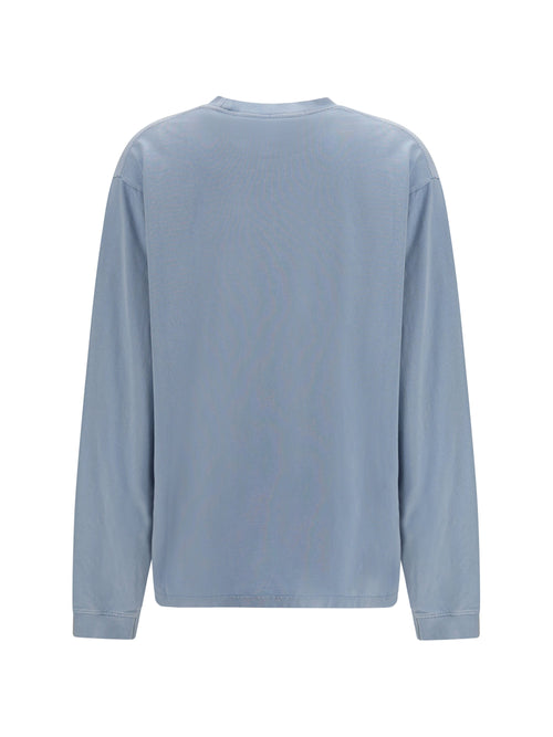 Alexander Wang Logo-Embroidered Cotton Long-Sleeve T-Shirt — Blue