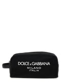 Dolce & Gabbana Logo-Appliqué Nylon Cosmetic Case — Black