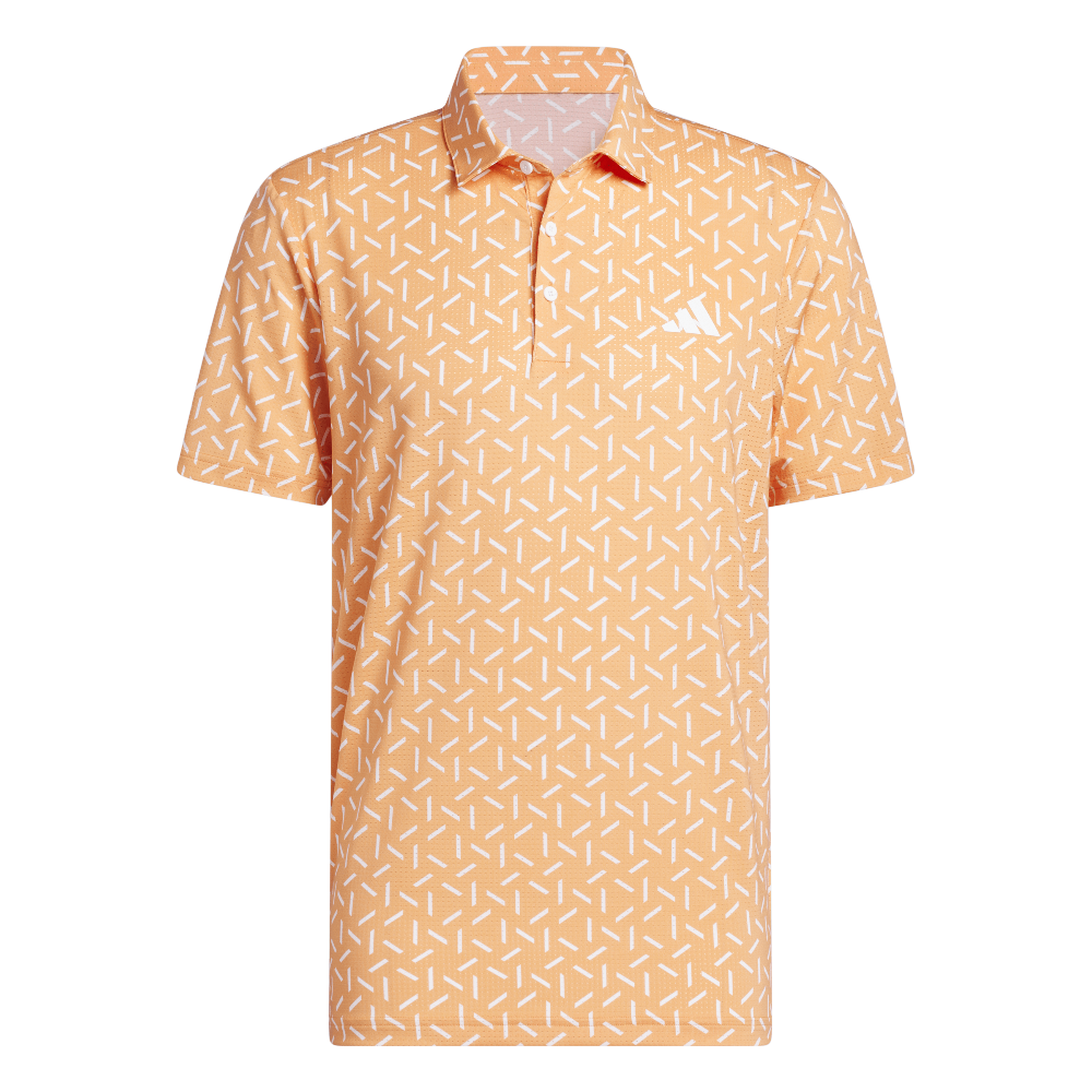 adidas Ultimate365 Mesh Print Climacool Polo - Dusky Orange