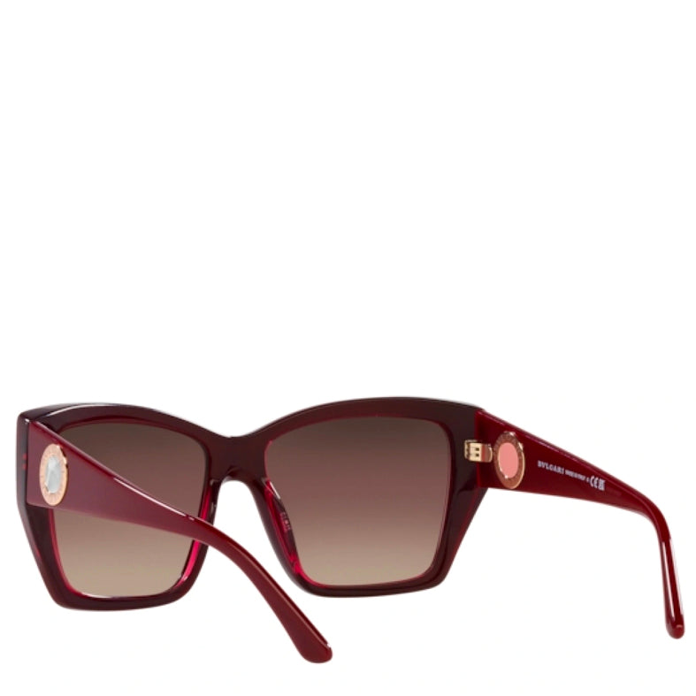 Bvlgari Acetate Woman Sunglass Bordeaux On Transparent Red