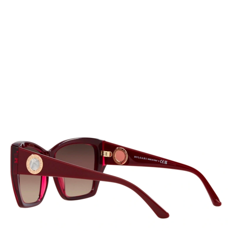 Bvlgari Acetate Woman Sunglass Bordeaux On Transparent Red