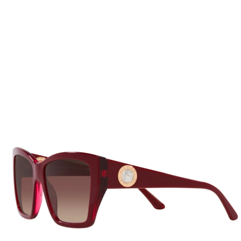 Bvlgari Acetate Woman Sunglass Bordeaux On Transparent Red