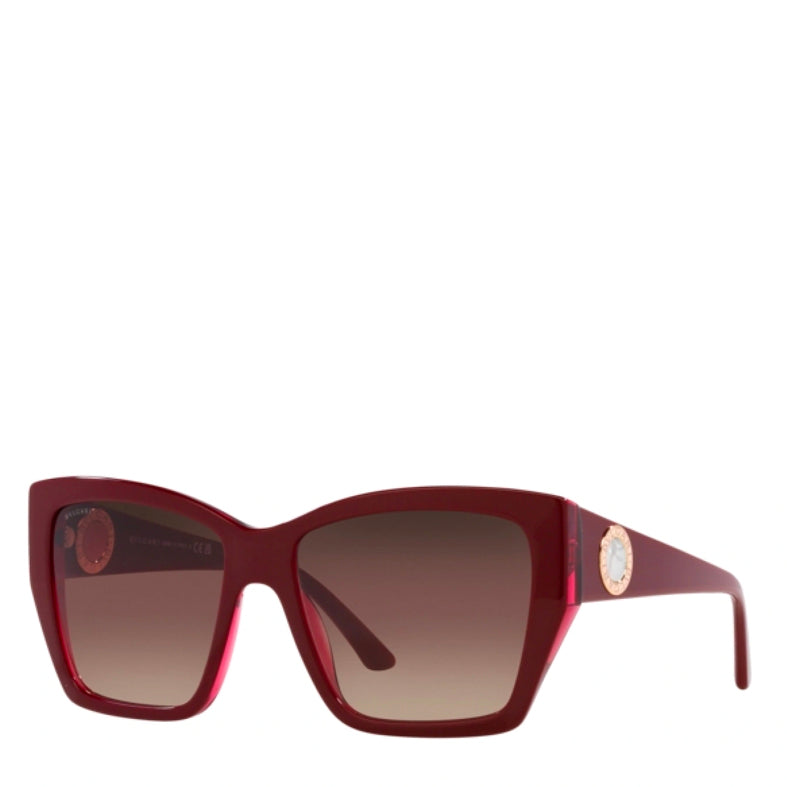 Bvlgari Acetate Woman Sunglass Bordeaux On Transparent Red