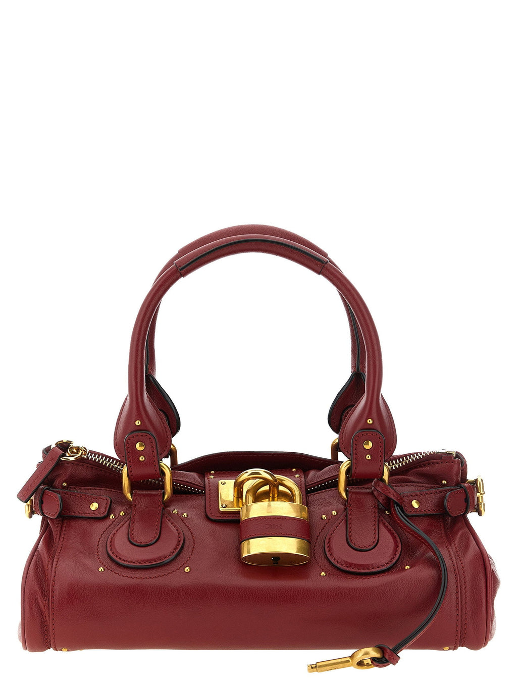 Chloé Paddington Shoulder Bag — Burgundy