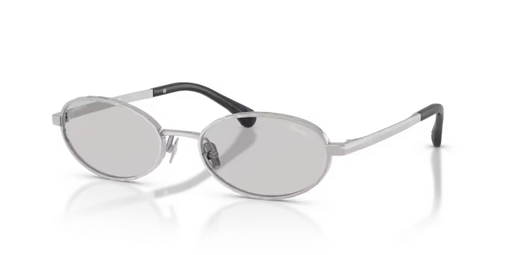 Chanel Eyewear CH2227S Quilted-Effect Oval-Frame Sunglasses — Silver