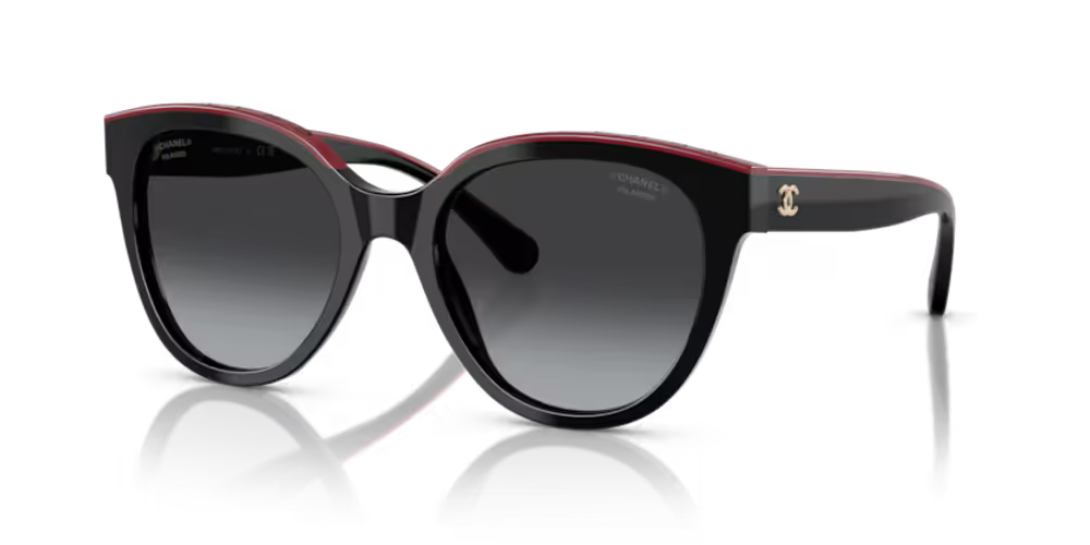 Chanel Eyewear CH5414 Butterfly-Frame Sunglasses — Black