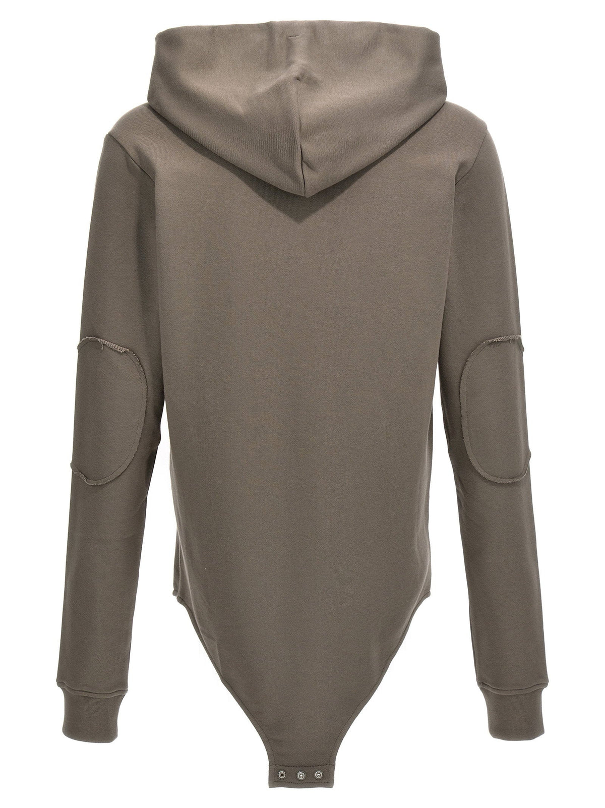 Rick Owens Embroidered Logo Cotton Bodysuit — Taupe