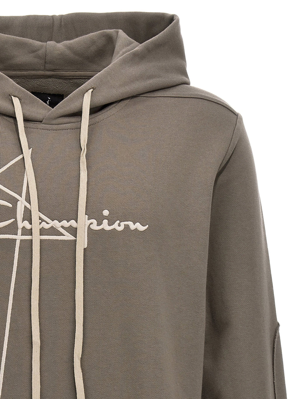 Rick Owens Embroidered Logo Cotton Bodysuit — Taupe