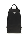 Prada Triangle Logo Backpack — Black