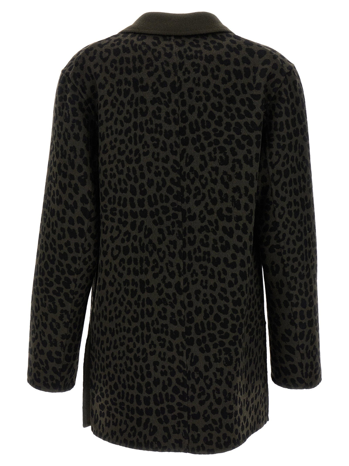 P.A.R.O.S.H. Leopard Print Wool Blazer — Black