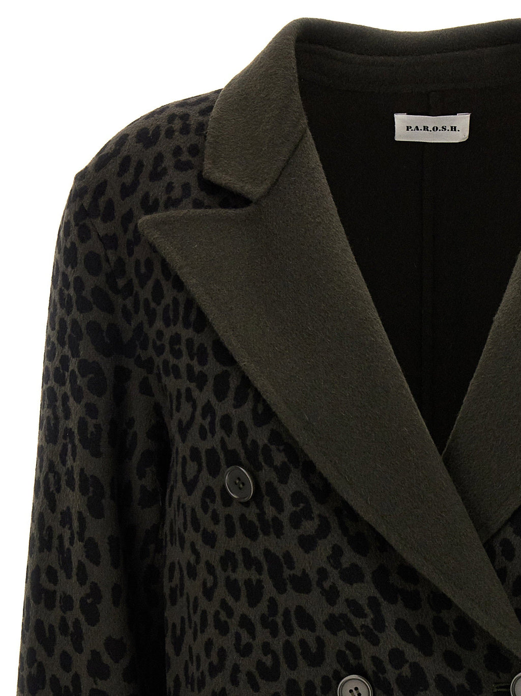 P.A.R.O.S.H. Leopard Print Wool Blazer — Black