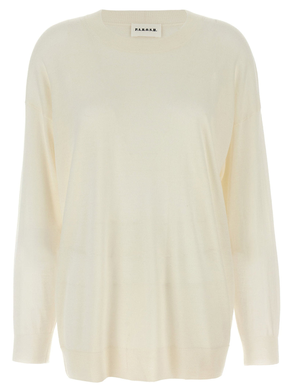 P.A.R.O.S.H. Wool Blend Crew-Neck Sweater — Cream