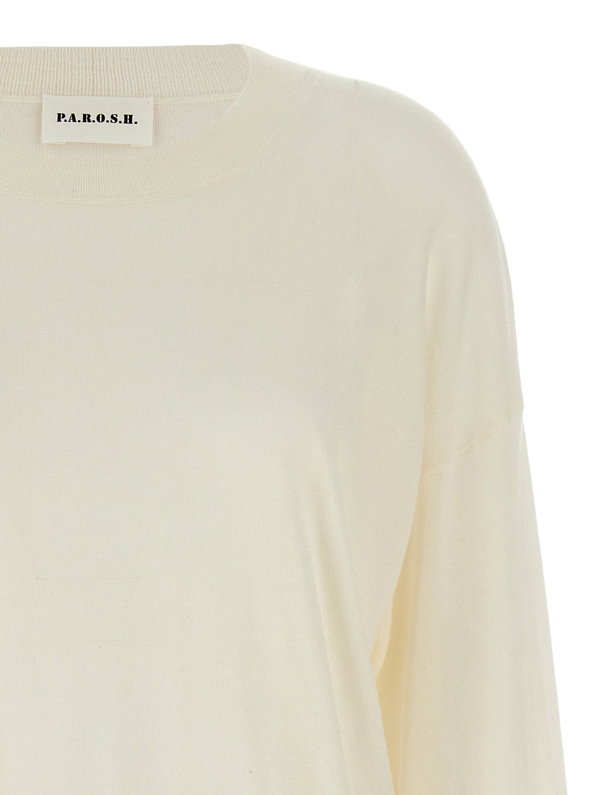 P.A.R.O.S.H. Wool Blend Crew-Neck Sweater — Cream