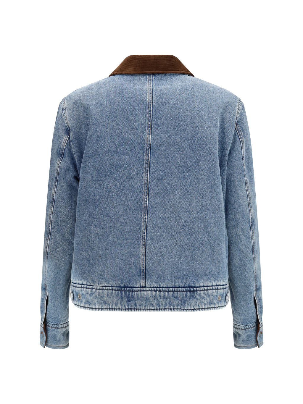 AMI Paris Denim with Corduroy Collar Jacket — Blue