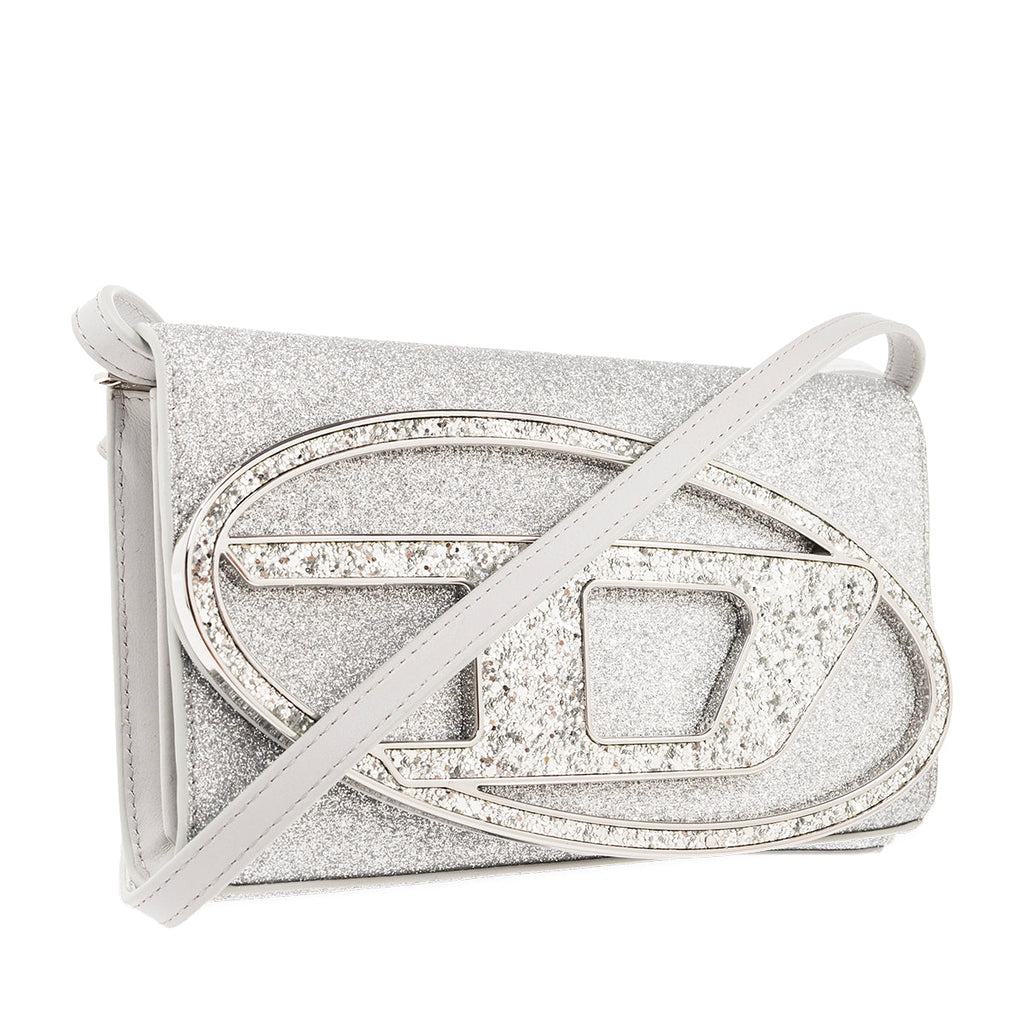 Diesel Silver ‘1dr’ Wallet With Shoulder Strap