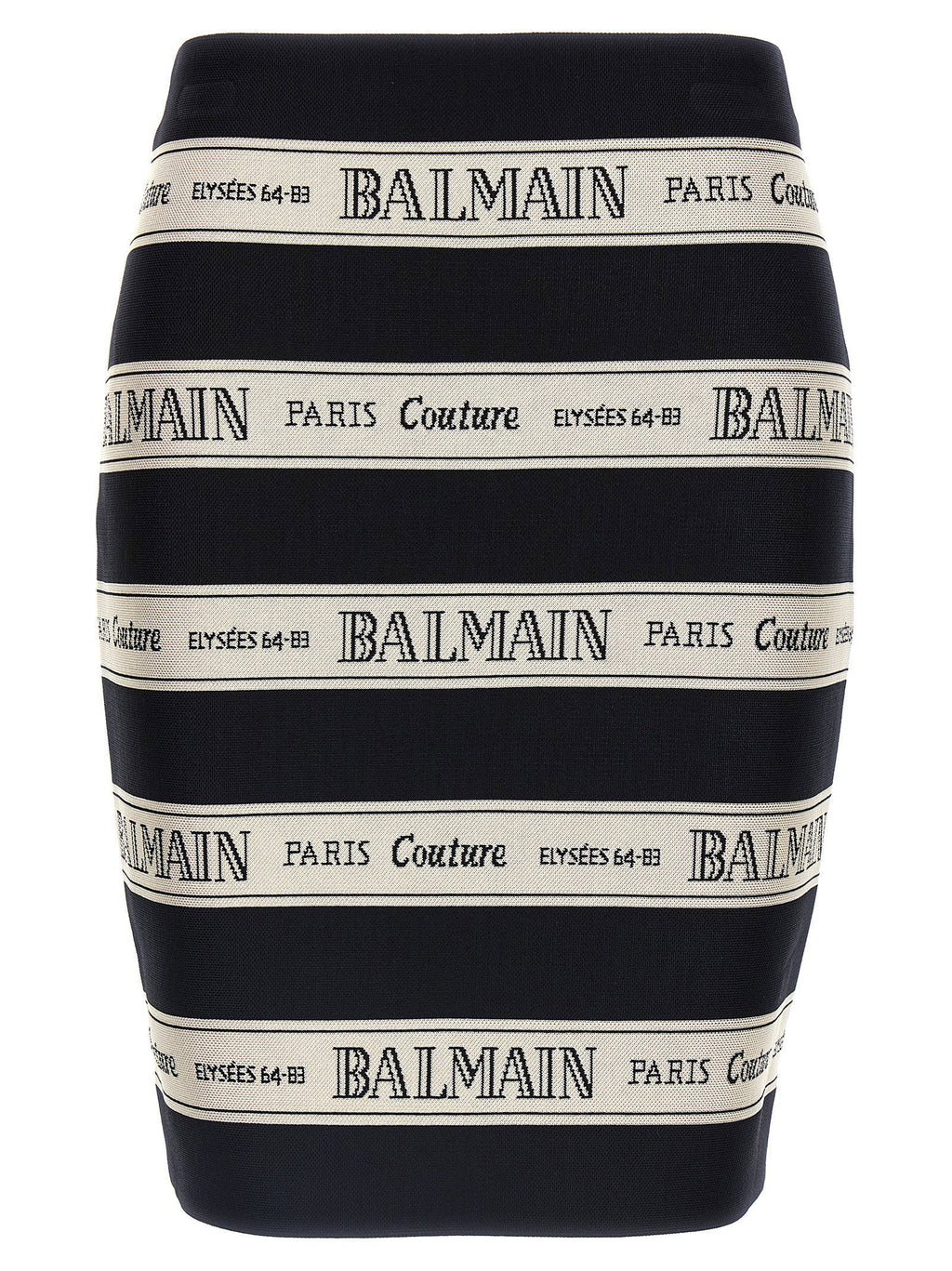 Balmain Nastro Balmain Jacquard Skirt — Black