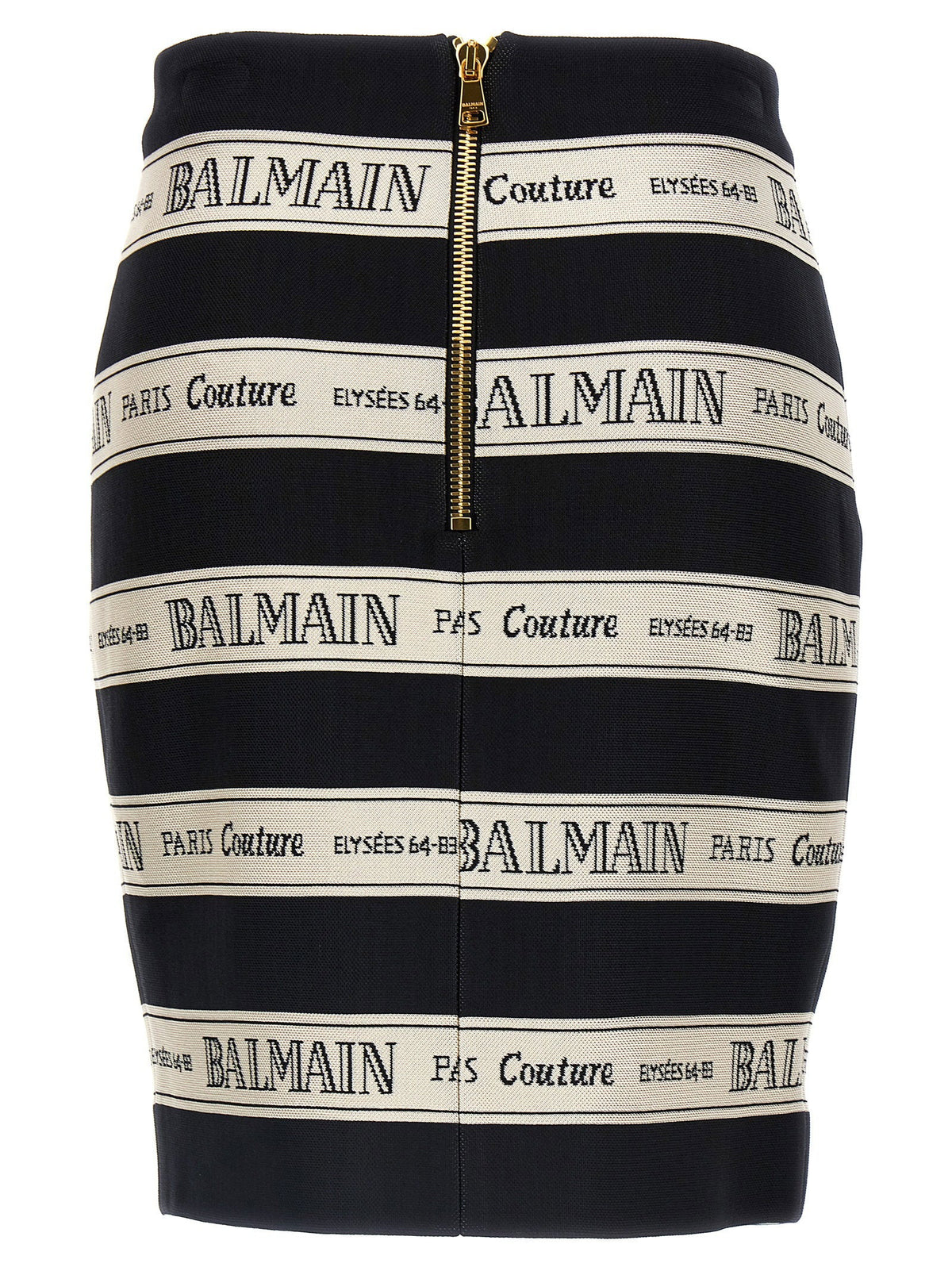 Balmain Nastro Balmain Jacquard Skirt — Black