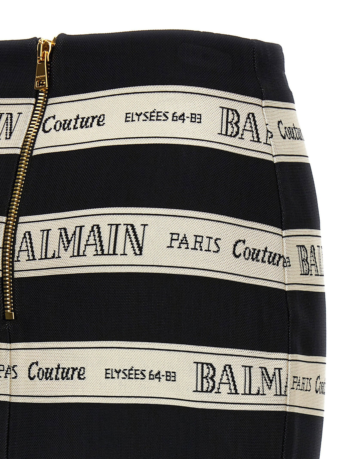 Balmain Nastro Balmain Jacquard Skirt — Black
