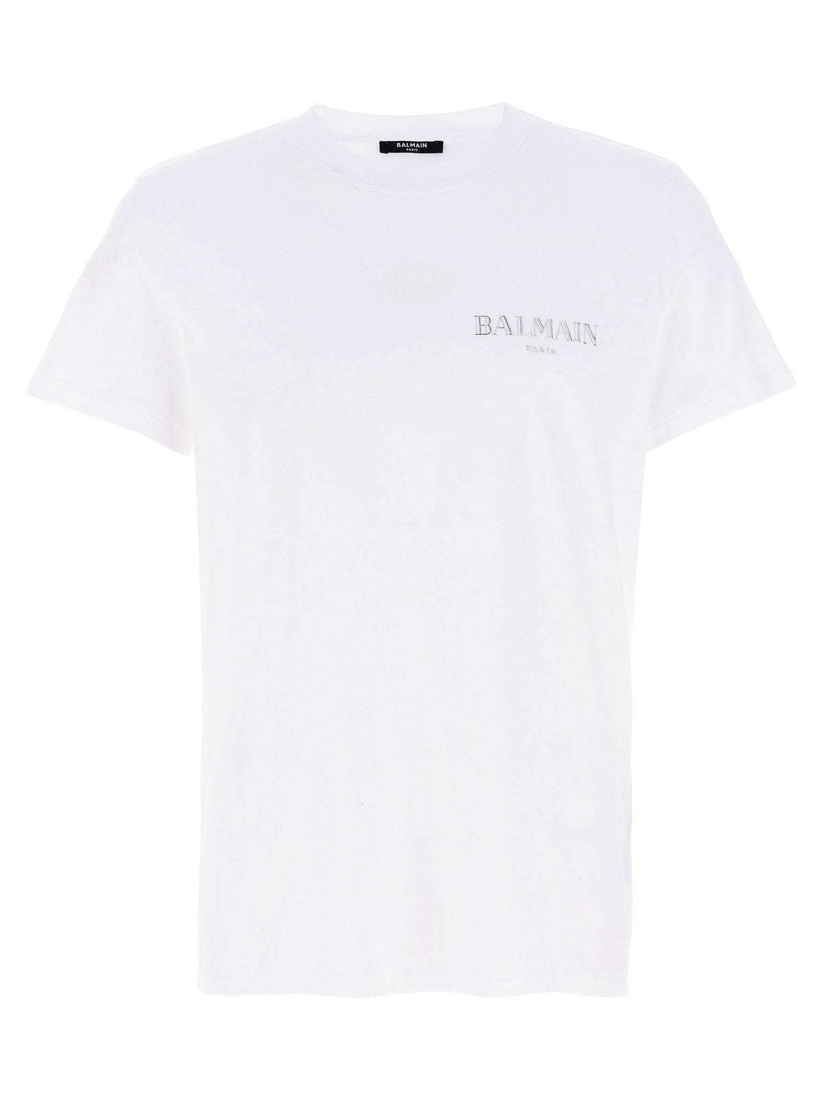 Balmain Logo-Embossed Organic Cotton T-Shirt — White