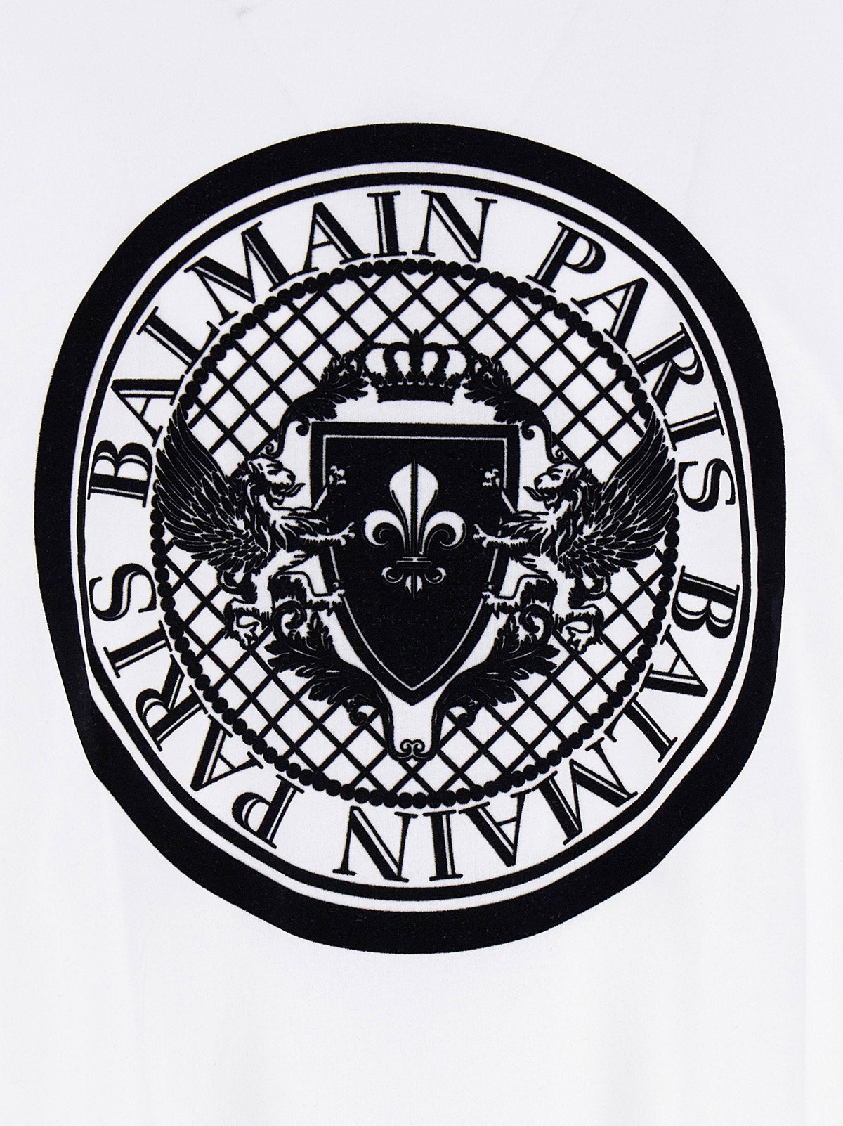 Balmain Embossed Velvet Logo T-shirt — White