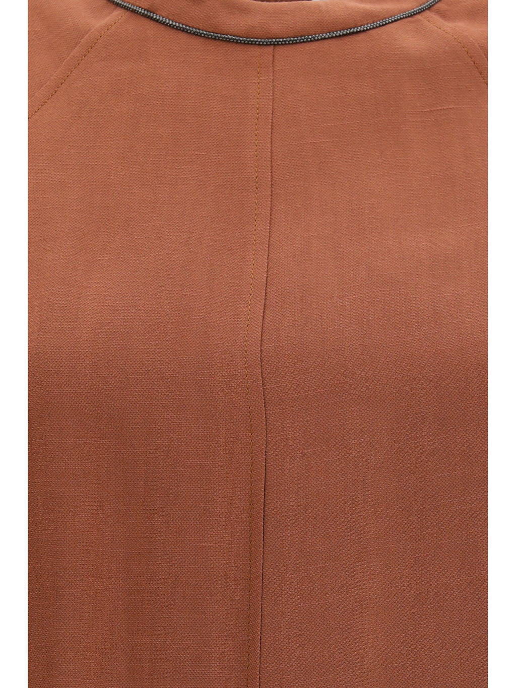 Brunello Cucinelli Monili Chain-Detailed Midi Dress — Orange