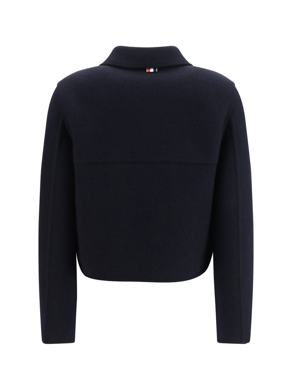 Thom Browne Cropped Virgin Wool Jacket — Navy