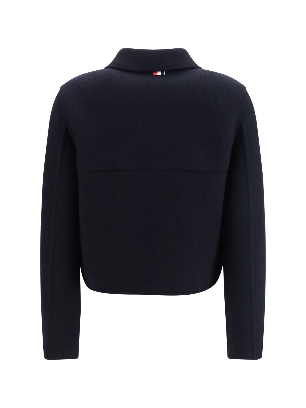Thom Browne Cropped Virgin Wool Jacket — Navy