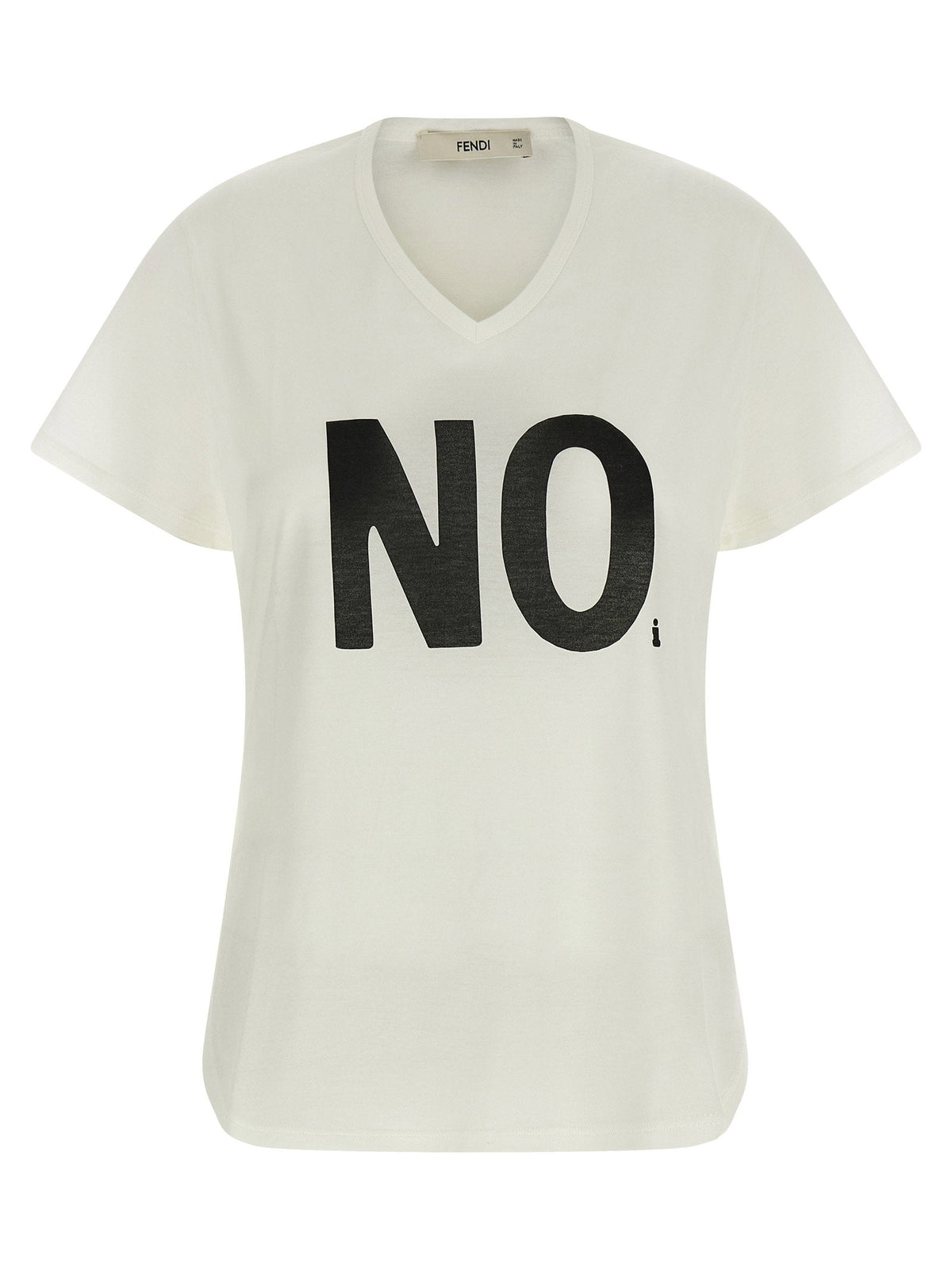 Fendi Logo-Print T-Shirt — Ivory