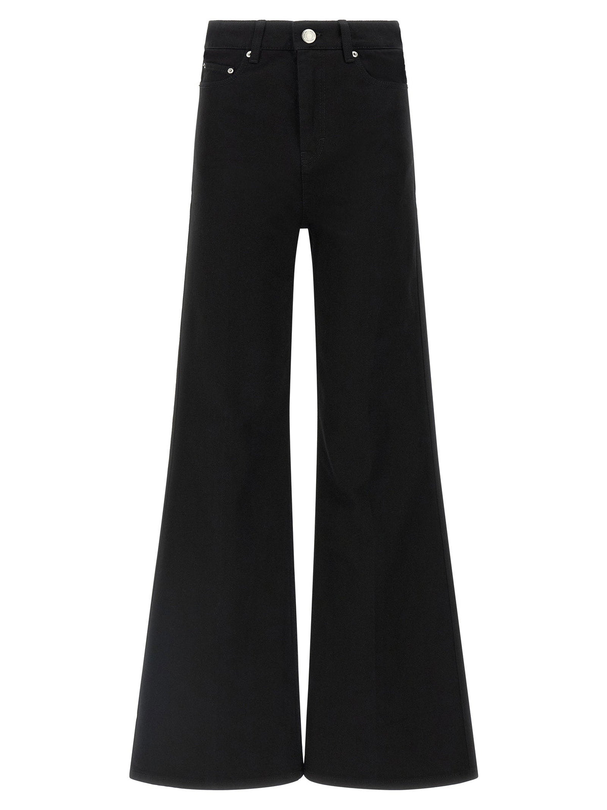 Ami Paris Flared-Leg Cotton Jeans — Black