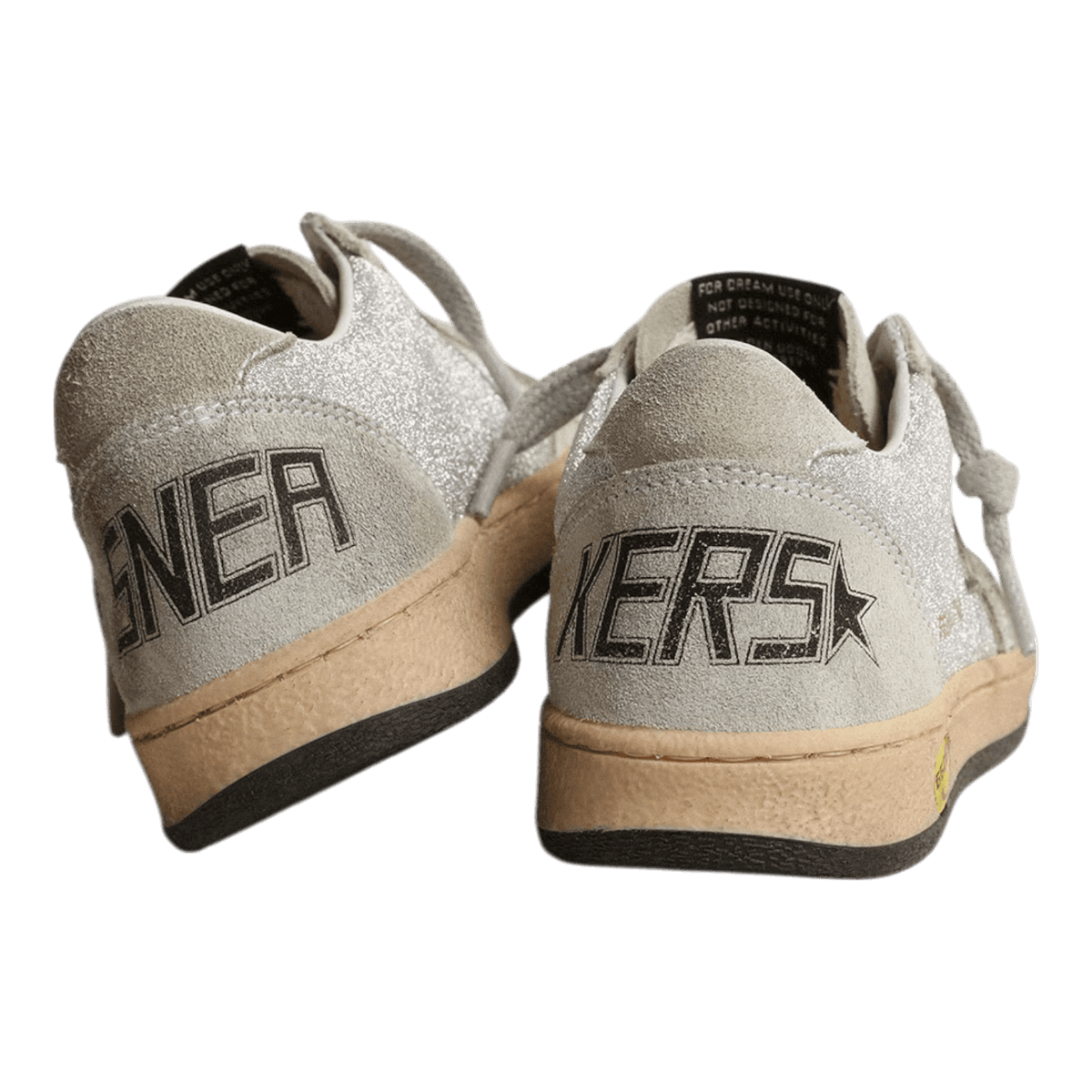 Golden Goose Kids Ball Star Thin Glitter Upper Suede Star Strap Heel GYF00501.F004240.70136