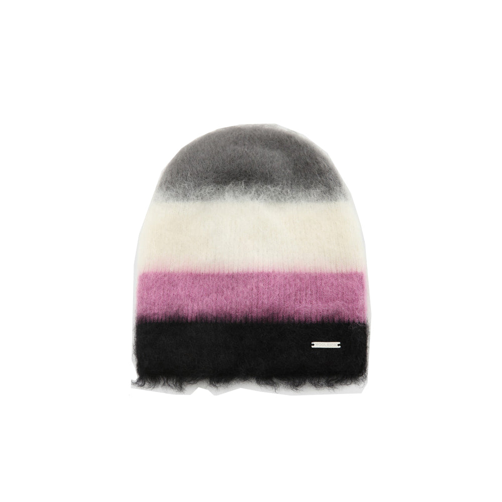 WOOL AND MOHAIR BLEND STRIPED HAT BLUEBERRY