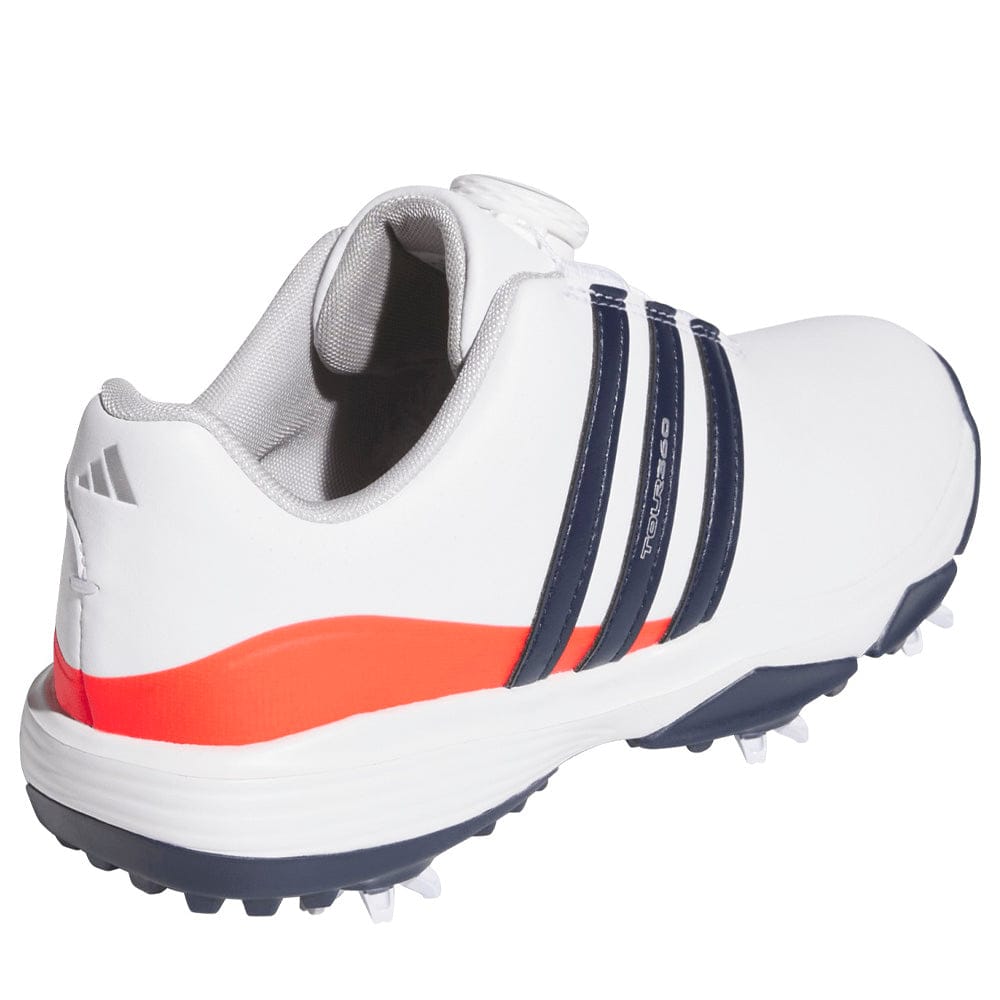 adidas Tour360 24 Boa Junior Golf Shoes - Cloud White/Collegiate Navy/Lucid Red