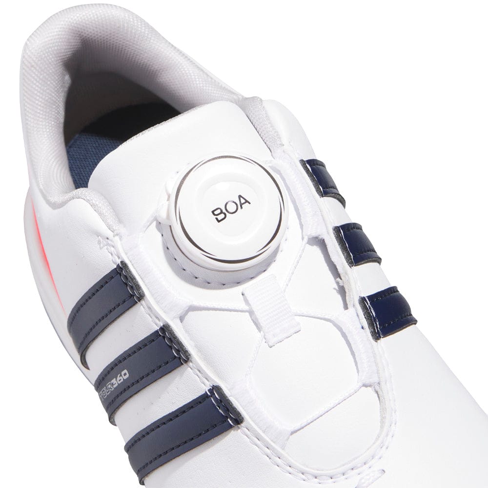 adidas Tour360 24 Boa Junior Golf Shoes - Cloud White/Collegiate Navy/Lucid Red