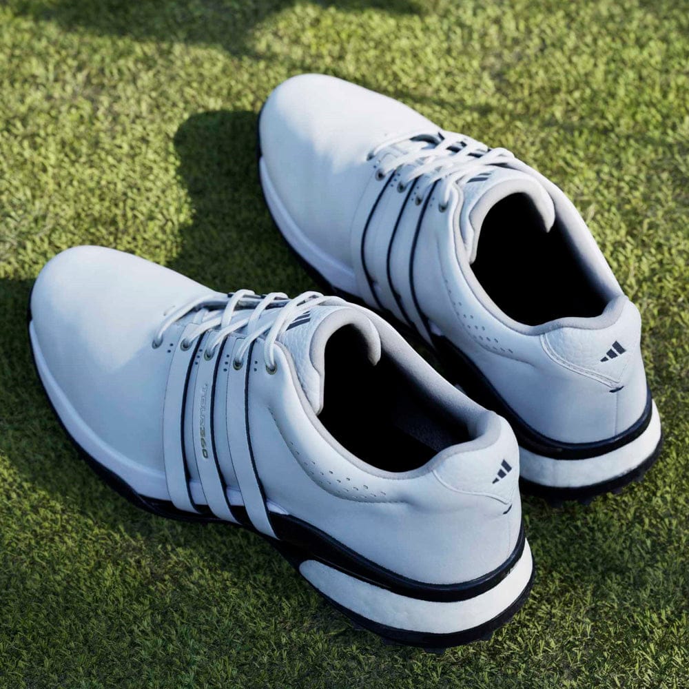 adidas Tour360 25 Waterproof Spikeless Shoes - Cloud White/Collegiate Navy/Lucid Red