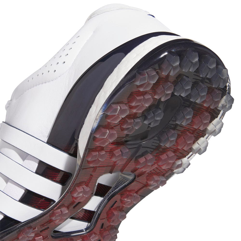 adidas Tour360 25 Waterproof Spikeless Shoes - Cloud White/Collegiate Navy/Lucid Red