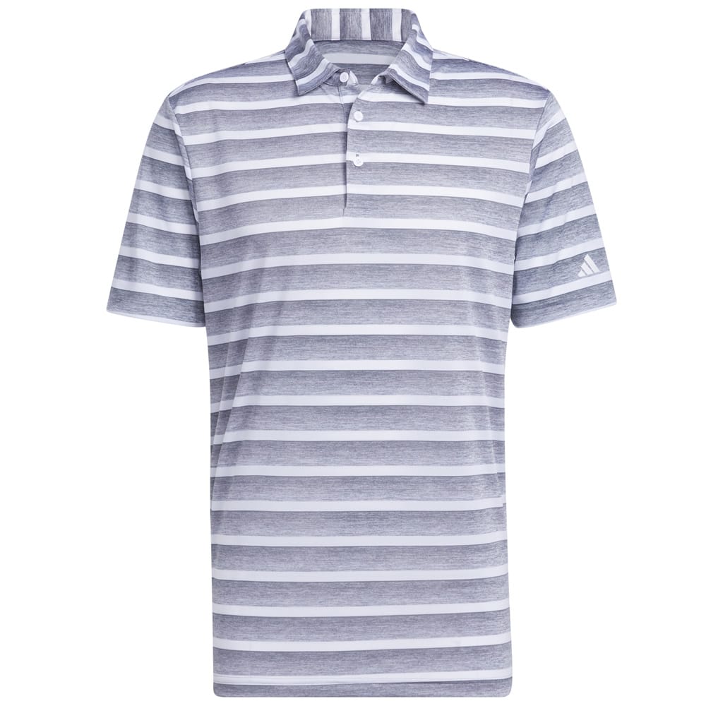 adidas Two-Colour Stripe Polo Shirt - Grey Three/White