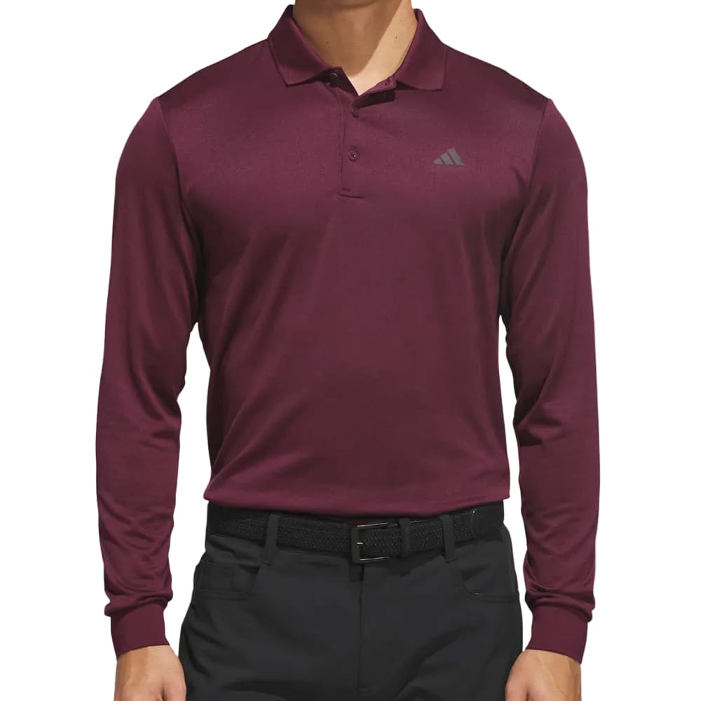 adidas Ultimate365 Cold.Rdy Long Sleeve Polo Shirt - Maroon