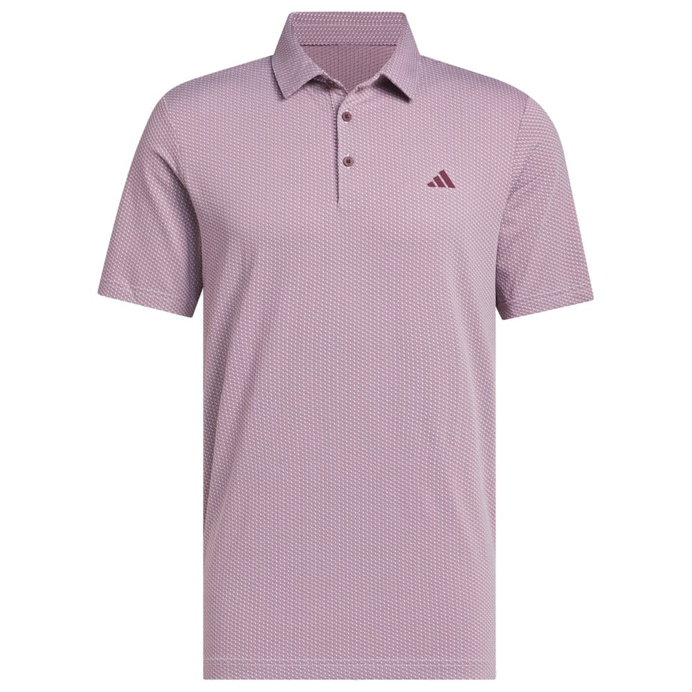 adidas Performance Textured Polo Shirt - White/Maroon