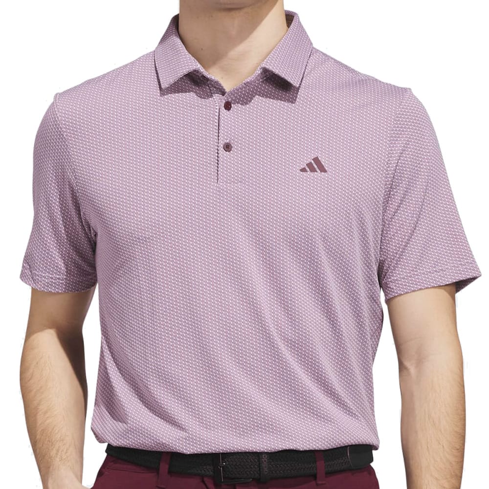 adidas Performance Textured Polo Shirt - White/Maroon