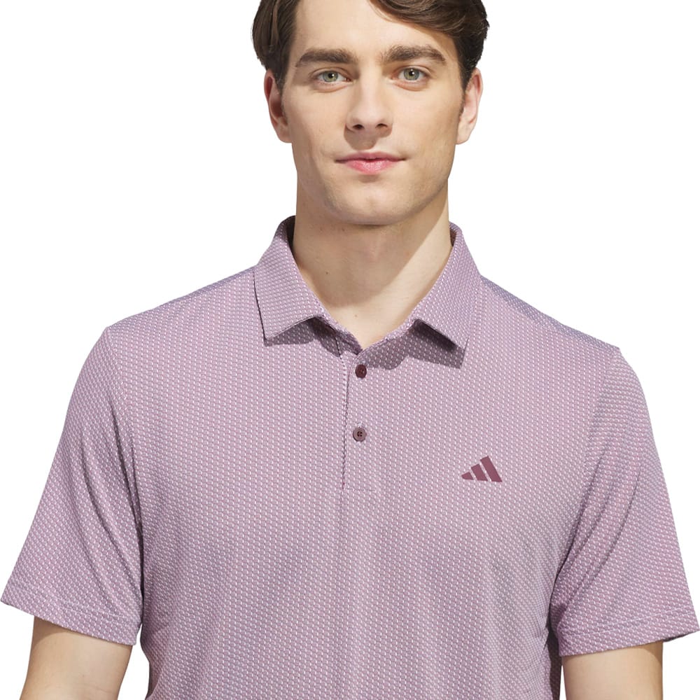 adidas Performance Textured Polo Shirt - White/Maroon