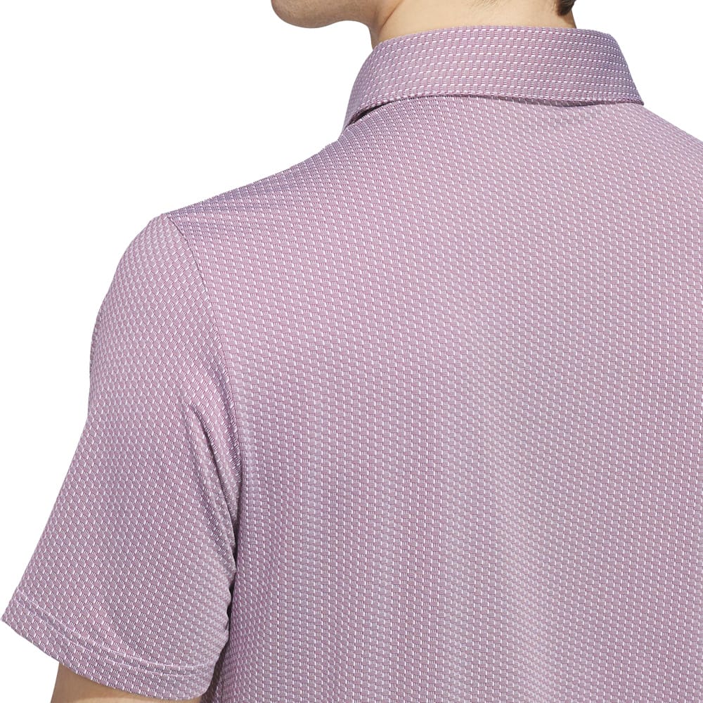 adidas Performance Textured Polo Shirt - White/Maroon