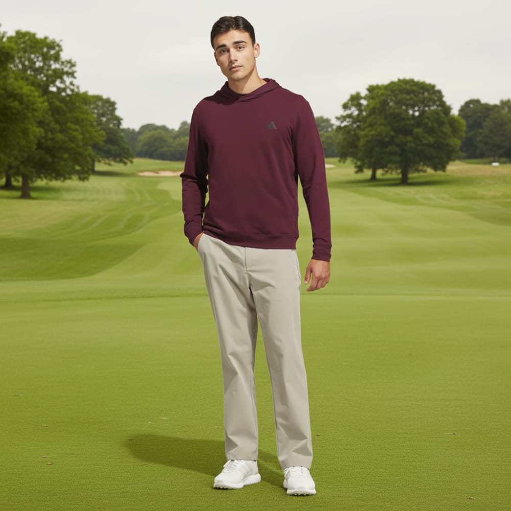 adidas Mens Ultimate365 Elevated Pullover Hoodie - Maroon