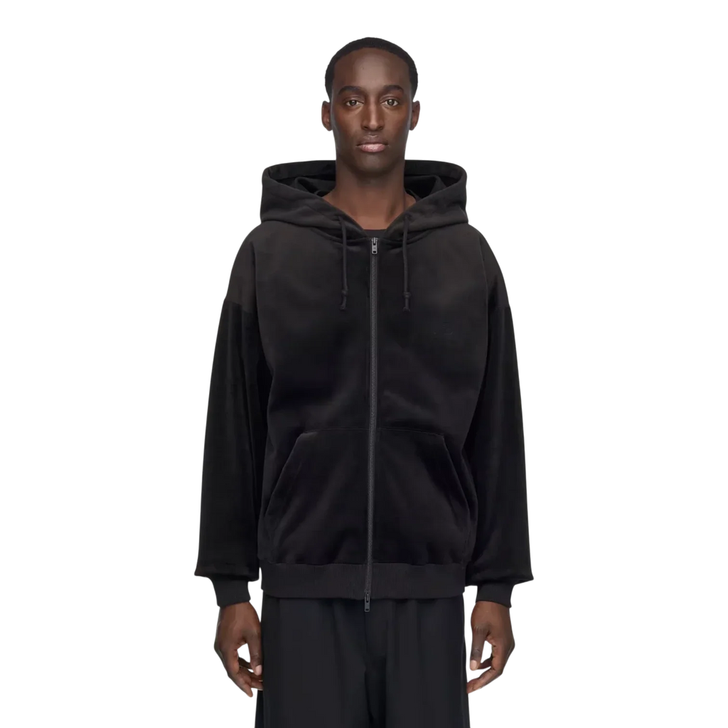 adidas Y3 Velvet Corduroy Zipper Hoodie Black Men IA4371