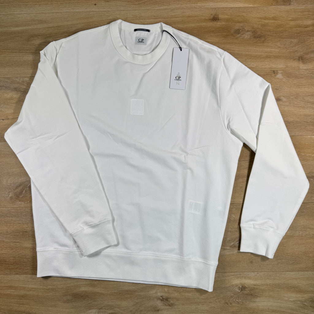 C.P. Company Metropolis Series Stretch Fleece Crewneck Sweatshirt in Gauze White