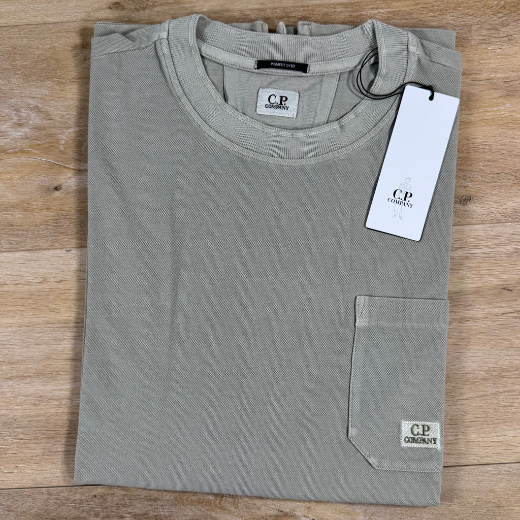 C.P. Company 24/1 Pigment Dyed T-Shirt in Moss Gray - Green