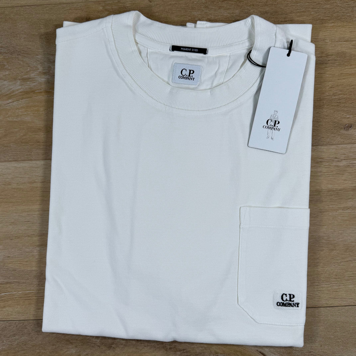 C.P. Company 24/1 Pigment Dyed T-Shirt in Gauze White