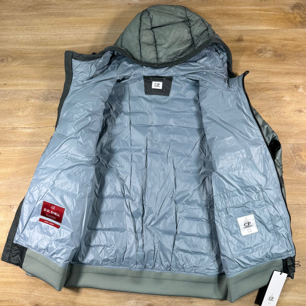 C.P. Company D.D. Shell Lens Down Jacket in Silver Blue
