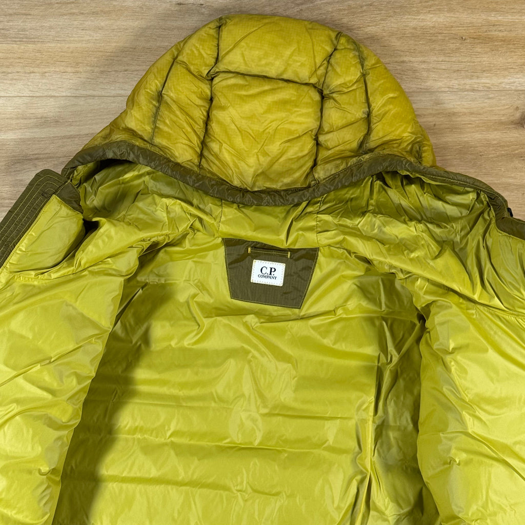 C.P. Company D.D. Shell Lens Down Jacket in Antique Moss - Yellow